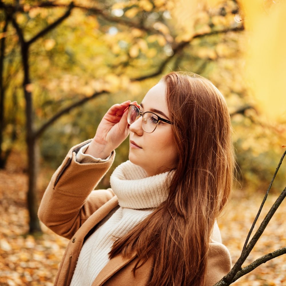 Fall Mental Wellness. Seasonal Mindful Balance. Autumn Emotional Harmony. Portrait of beautiful